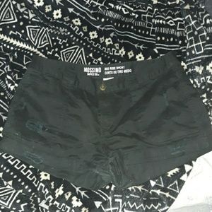 Black denim shorts